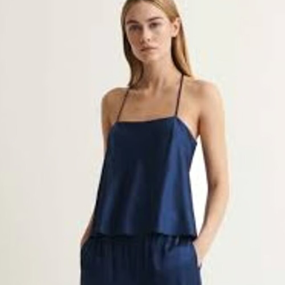 NWT Skin Silk/Spandex Navy Blue Tayla Cropped Cami, Size 4